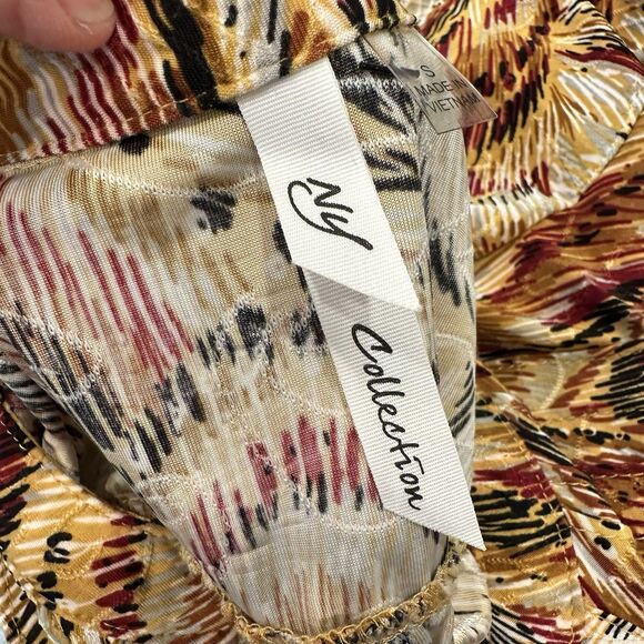 NY Collection Women's Roll Tab Sleeve‎ Tunic Top Small  V Neck pocket Floral Y2K - Picture 5 of 11